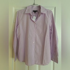 Classic cotton button down lavender stripe NWT size M